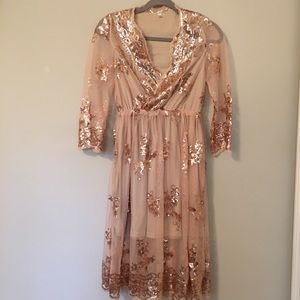 Champagne and Gold Party Dress